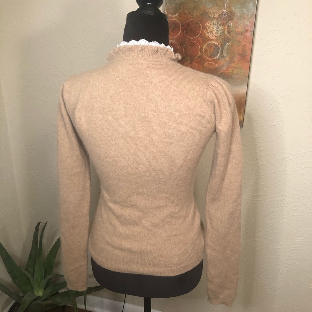 Bokhee Cashmere Ruffle & Lace Cardigan Sweater - Picture 6 of 7
